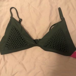 Green crochet bikini top